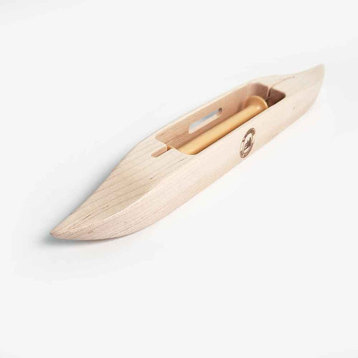 Leclerc branded maple weaving shuttle with manufacturer logo visible
