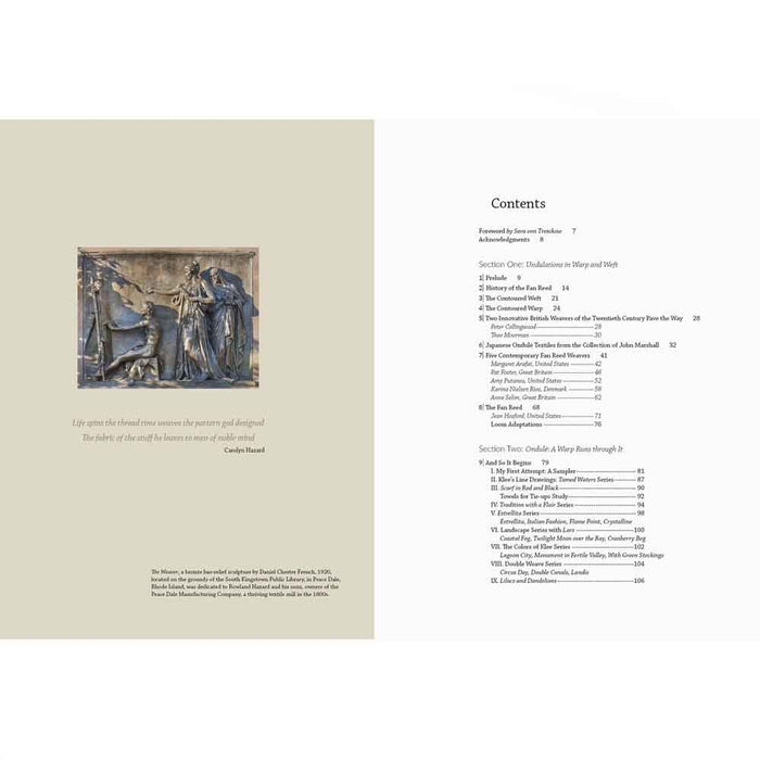 Interior page featuring historic textile inspiration in Ondulé Textiles
