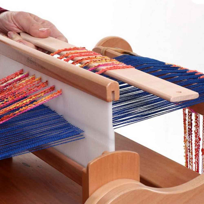 textured weaving created with pickup stick