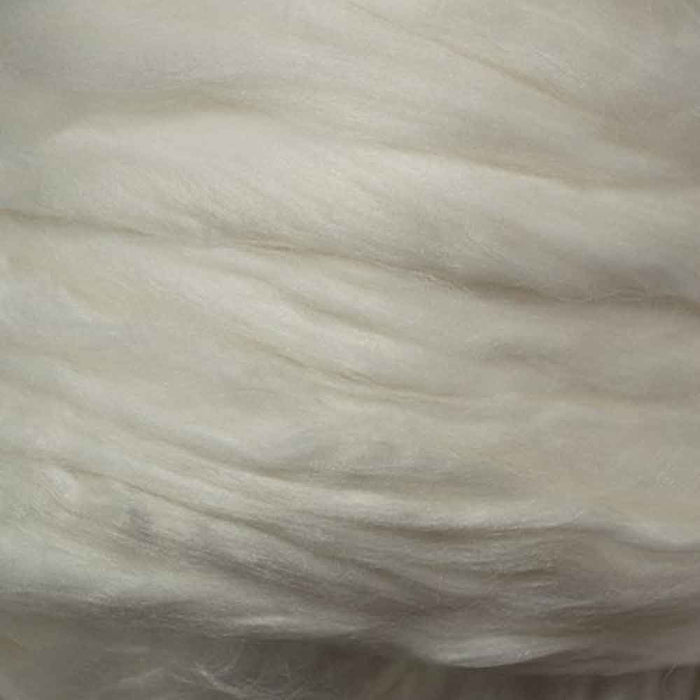Close-up of ecru bamboo spinning fibre