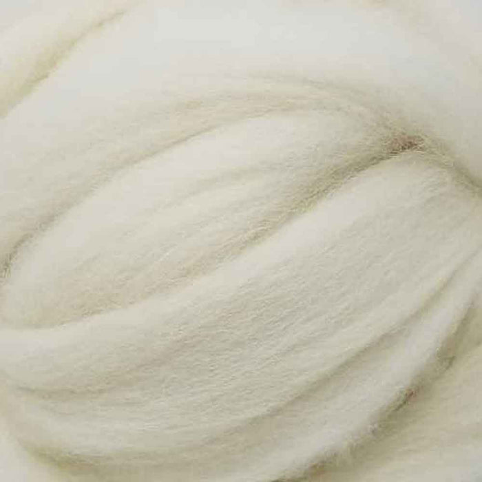 Natural white Cheviot wool top for hand spinning