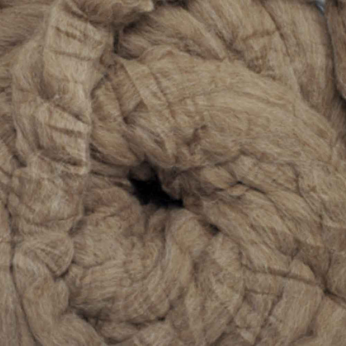 Moorit Shetland wool top in natural reddish brown