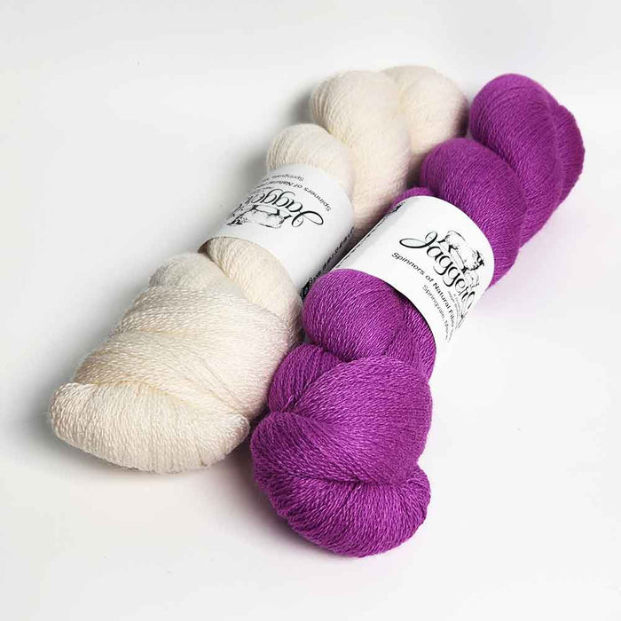 shadow weave Julietta kit White and Fuchsia combinations showing contrast and pattern variation