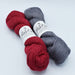 log cabin milleraie weaving kit Cinnabar and Steel combinations illustrating colour-and-weave effects