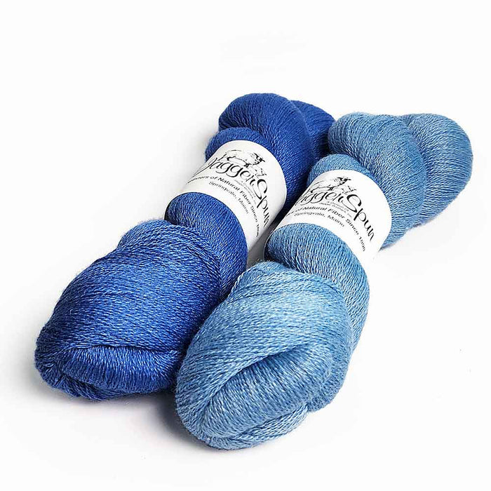 shadow weave Julietta kit Ice Blue and Royal combinations showing contrast and pattern variation