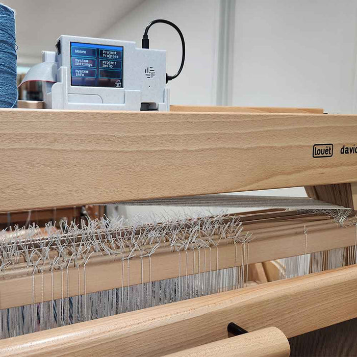 TempoTreadle II system mounted on Louet David floor loom