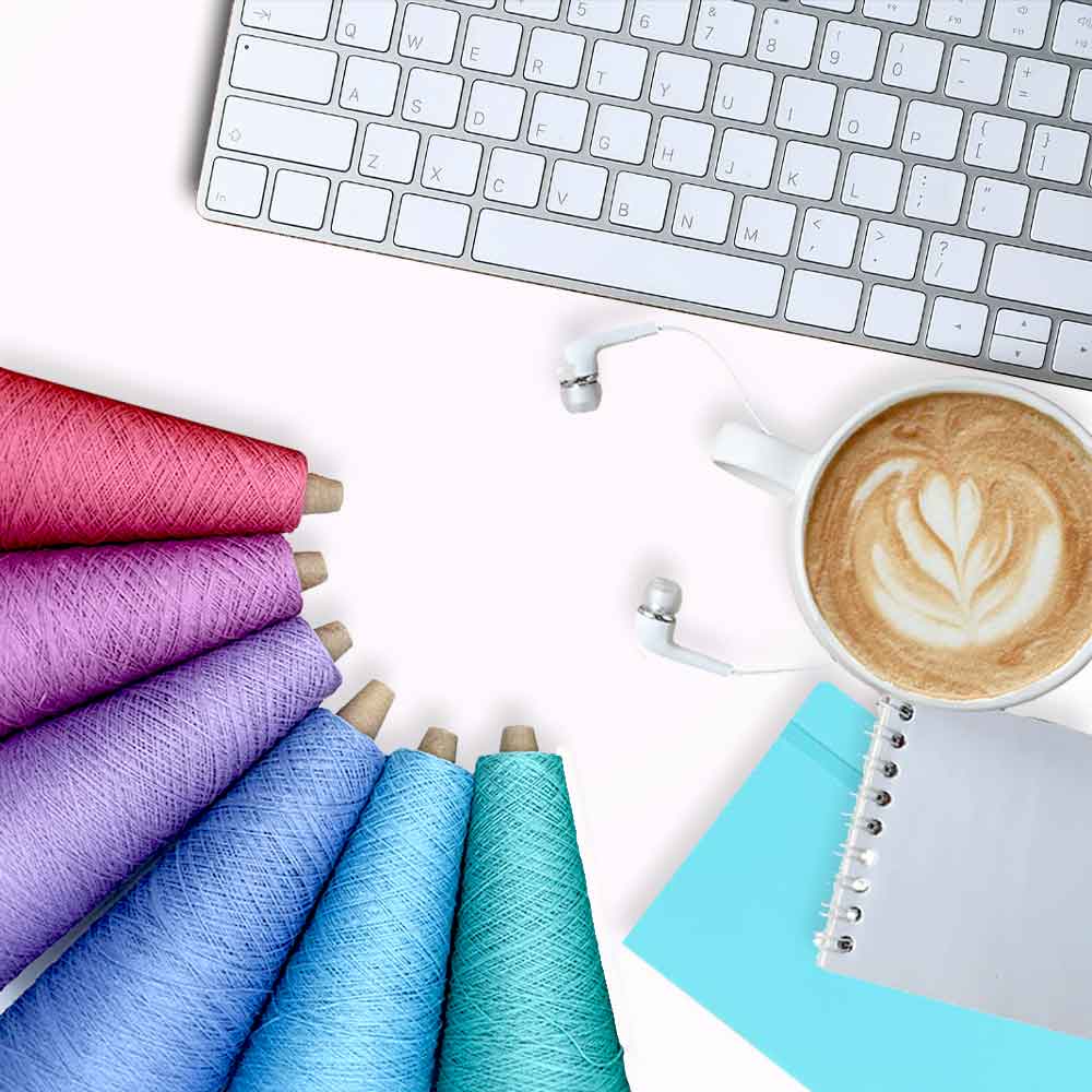 Learning weaving techniques with books tools and textile samples