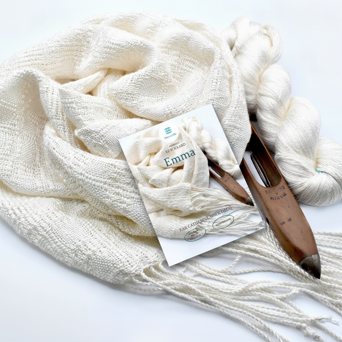 Kit pour foulard Emma en soie 2/20 – métier à cadres