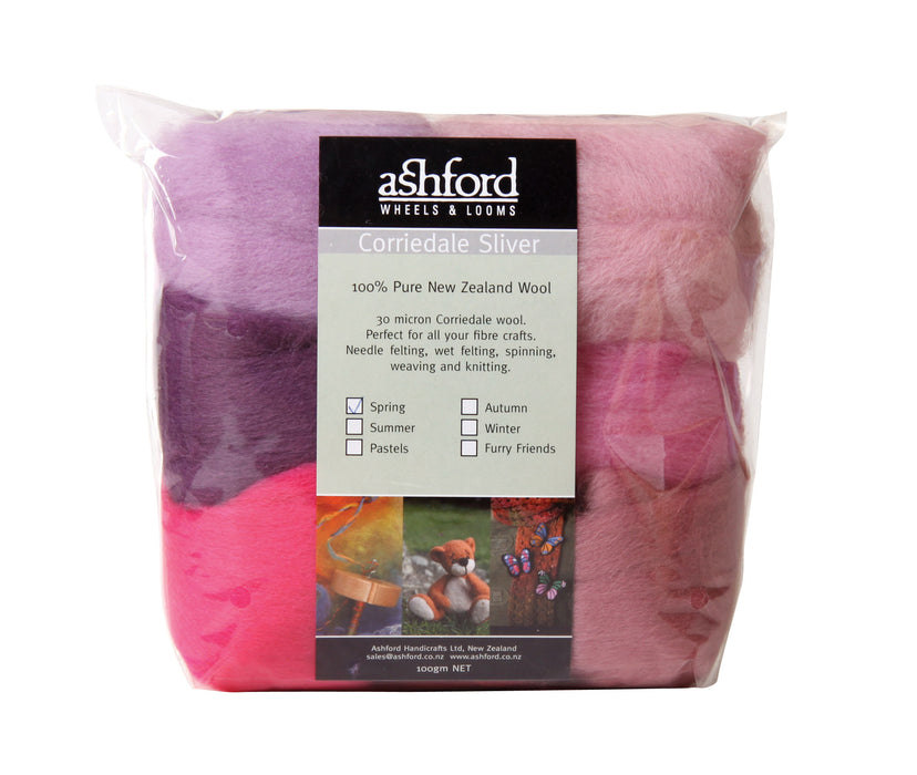 Mèches mélangées de laine Corriedale (sac de 100 g) - Ashford