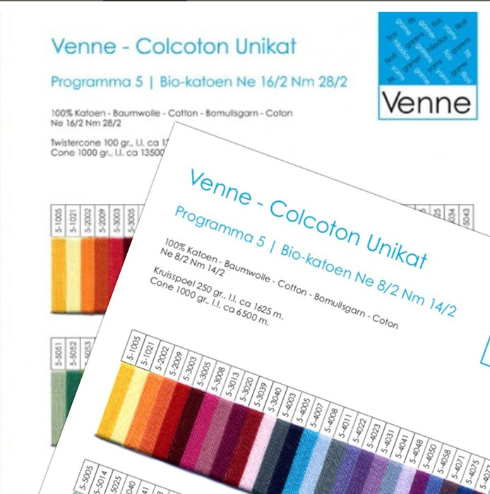 Venne Cotton 16/2 Sample Card - Bio GOTS